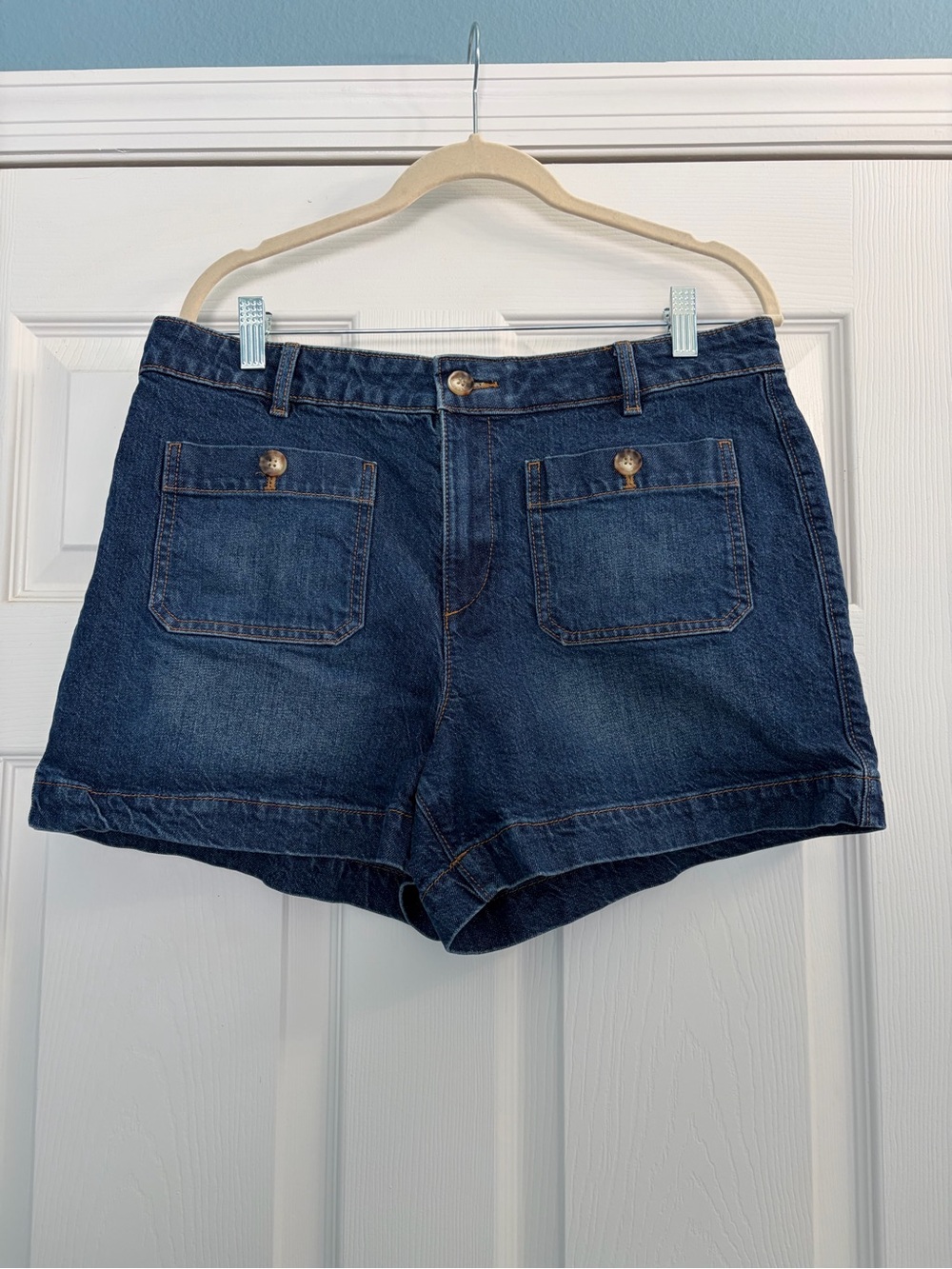 Loft Palmer Dark Blue Denim Shorts
